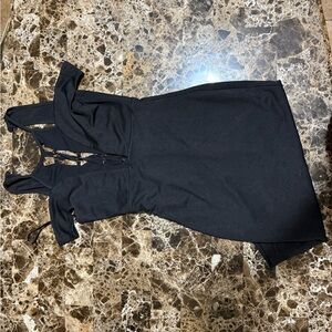 Dance & Marvel Black Asymmetrical One Shoulder Bodycon Dress